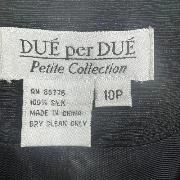 Due per Due Women 10 Bohemian 3 Piece Set 100% Silk Black Gold Embroidered Lined - Picture 14 of 16